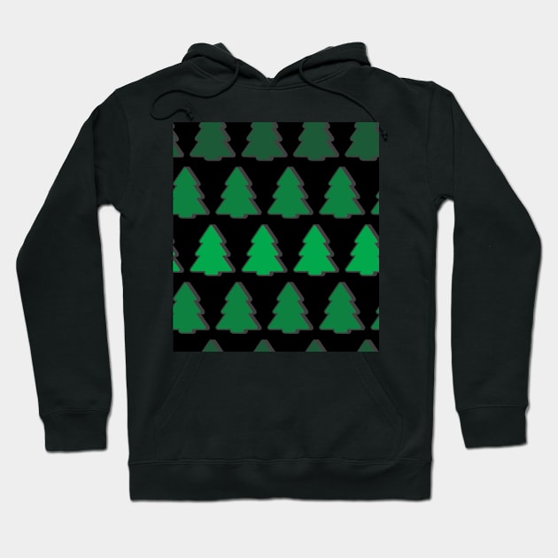 Green Christmas Tree Stripes Hoodie by dogbone42